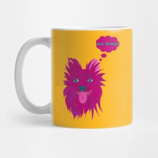 Cute Li'l Papillon Dog Dreams of Ice Cream Mug